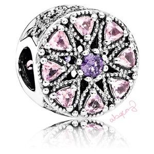 EUC Pandora 791974NPRMX Sterling Silver Shimmering Medallion Abstract Charm